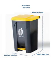 Basurero pedestal 50L