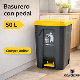 Basurero pedestal 50L