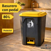 Basurero pedestal 80L
