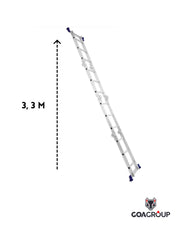 Escalera multifuncional 12 peldaños 3,3 m