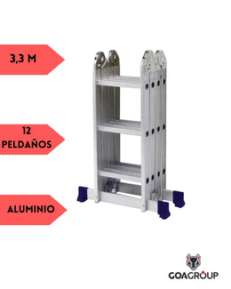 Escalera multifuncional 12 peldaños 3,3 m