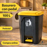 Basurero pedestal 100L